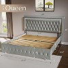 Bed Frame with Led Lights Headboard, Acrylic Mirror Accents - 3 of 4