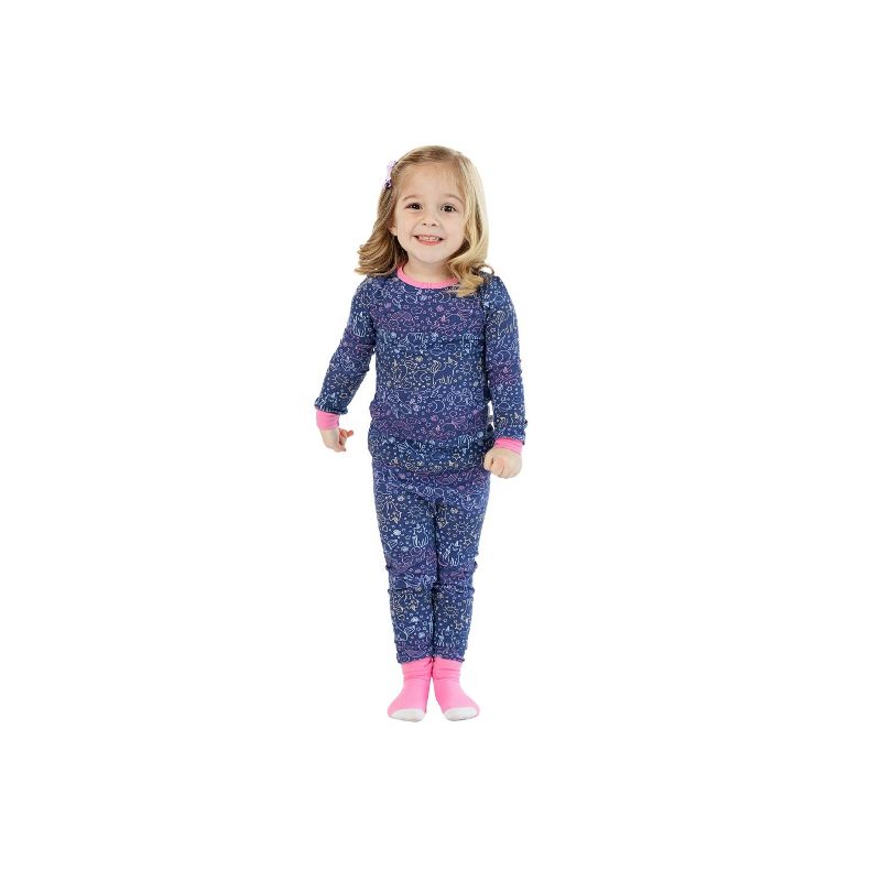 Sleep On It Infant & Toddler Girls 2-Piece Super Soft Jersey Snug-Fit Pajama Set with Matching Socks, 3 of 7