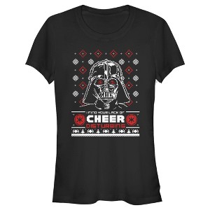 Juniors Womens Star Wars Ugly Christmas Lack of Cheer Snowflake T-Shirt - 1 of 3