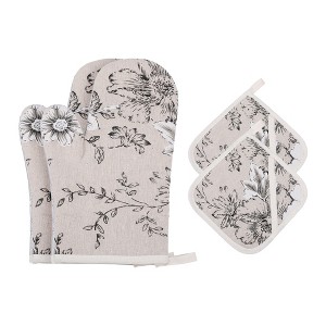 REGALWOVEN Sets 2 Pcs Heat Resistant Kitchen Oven Mitts and Pot Holders for Baking - 1 of 4