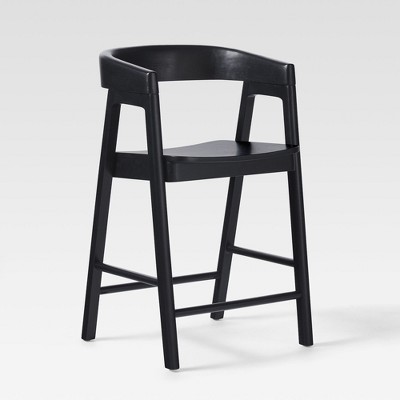 Saracina Home Modern Solid Wood Rounded Back Counter Stool