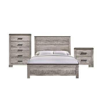 3pc Adam Panel Bedroom Set Gray - Picket House Furnishings