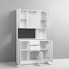 74" Freestanding Kitchen Pantry Cabinet with 6 Doors, 2 Drawers, USB Ports, Modern Storage Hutch for Kitchen or Dining Room - 4 of 4