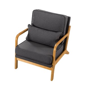 Accent Chair,Mid-century and Simple Style Chair,Non-slip Leg Pads Chair,Perfect for Living Room,Bedroom,Office,Gray - 1 of 4