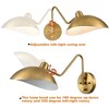 Claxy Set of 2 Modern Brass Metal Wall Sconce with On/Off Switch Plug-in or Hardwired Swing Arm Wall Light Fixture - 3 of 4