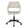 Sapphtopaz Modern Office Chair with Open Back Upholstered Height Adjustable Swivel Task Chair with Matel Base Vanity Chair for Home Office - 2 of 4