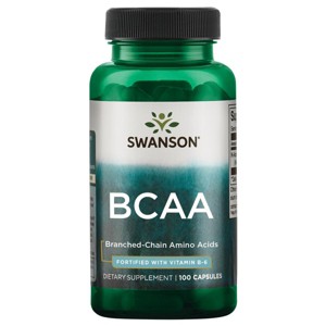 Swanson Dietary Supplements BCAA Branched-Chain Amino Acids Fortified with Vitamin B6 Capsule 100ct. - 1 of 3