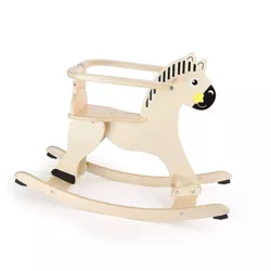 Small Foot Wooden Toys Natural Wooden Rocking Horse With Removable Protective Ring