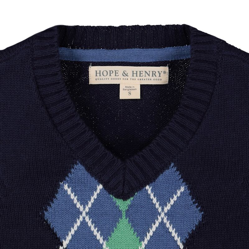 Hope & Henry Boys' Organic V-Neck Sweater Vest, Kids, 3 of 7