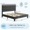 Full/Queen/King Size Bed Frame with Adjustable Headboard, Linen Fabric Upholstered, Heavy Duty Mattress Foundation, No Box Spring Needed - 2 of 4