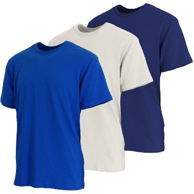 Blue Ice Men's Short Sleeve Crew Neck Modern Fit Cotton Blend Classic Tee- 3 Pack