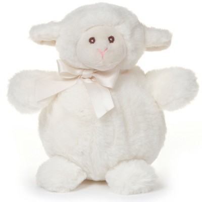 Bearington Baby Lambykin Plush Stuffed Animal Lamb with Satin Bow, 6 inches