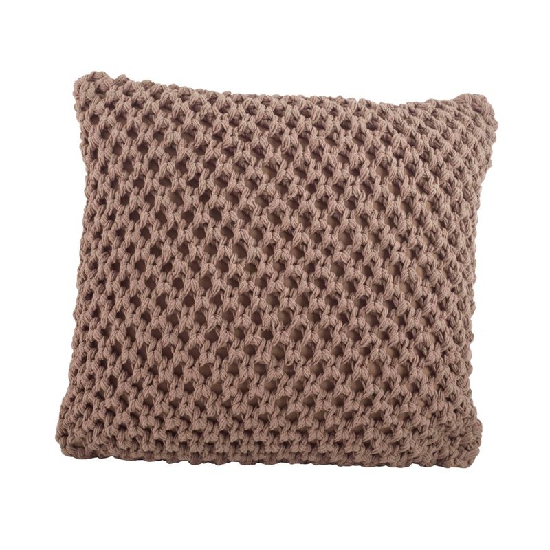 20"x20" Oversize Knitted Design Square Throw Pillow - Saro Lifestyle, 1 of 5
