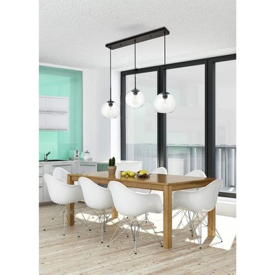 Baxter 3-Light Black Pendant with Clear Glass Shades
