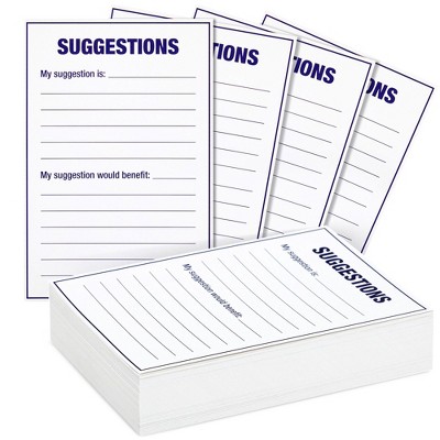 Best Paper Greetings 100 Sheet Suggestion Cards - Blank Feedback, Comment Cards for Office, Restaurant, Retail, School, Church (4x6 In)