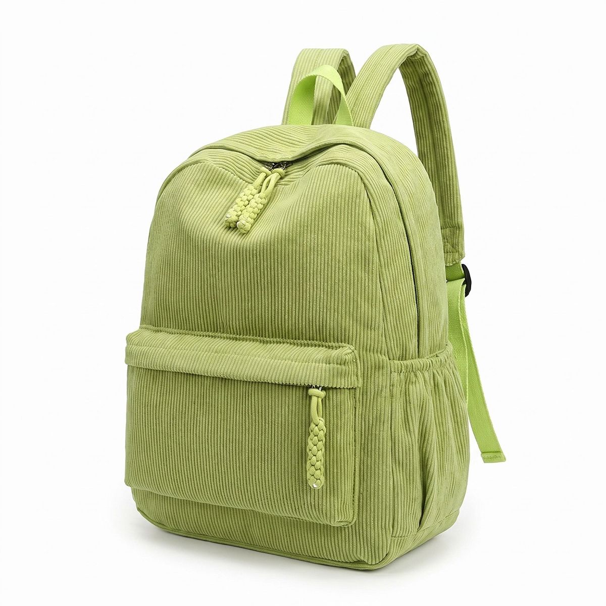Alilang Corduroy Backpack with Front Zip Pocket Adjustable Straps and Spacious Everyday Storage - thumbnail 8