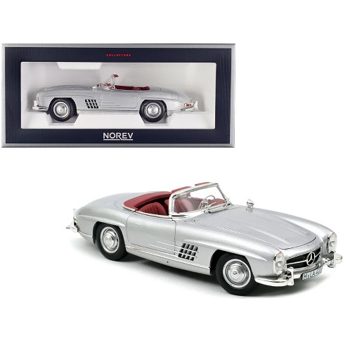 1957 Mercedes-Benz 300 SL Roadster Silver Metallic 1/18 Diecast Model Car  by Norev