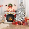 Flocked Artificial Christmas Tree with PVC Branches, Pine Cones, Colorful LED Lights, Fireproof Material, Hinged Foldable Design with Sturdy Base - 4 of 4