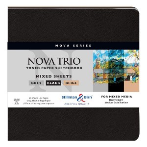 Stillman & Birn Nova Trio Series - Softcover Sketchbook - Square 7 x 7 - 150gsm Beige/Grey/Black Paper - 1 of 1