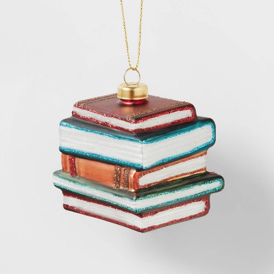 Stacked Books Glass Christmas Tree Ornament - Wondershop™