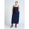 ELOQUII Women's Plus Size Tie Detail Denim Midi Dress - 3 of 4