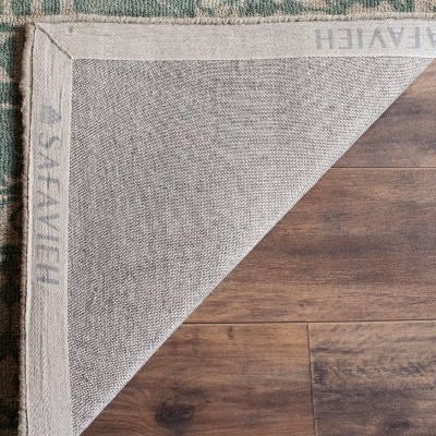 Mint and Ivory Hand-Tufted Wool Rectangular Area Rug, 3' x 5'