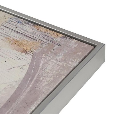 Blue and Silver Abstract Canvas Wall Art with Silver Frame