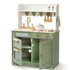 Robotime Dollhouses Wooden Pretend Play Kitchen Set Toy with Cutting Food Set, Toys Kitchen Gift for 3 To Up Kids, Green, 23"*11.7"*32" - 4 of 4