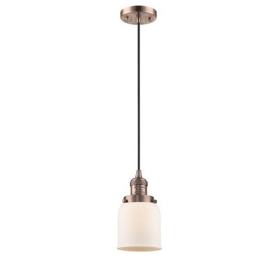 Bell - 1 Light Cord Hung Mini Pendant In Industrial Style-10 Inches Tall and 5 Inches Wide