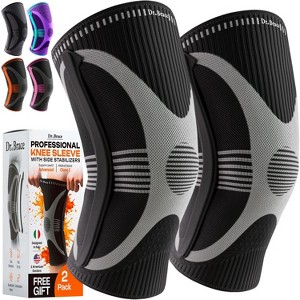 DR. BRACE® ELITE Knee Braces for Knee Pain, Compression Knee Sleeve with Side Stabilizers - 2 Pack - 1 of 4