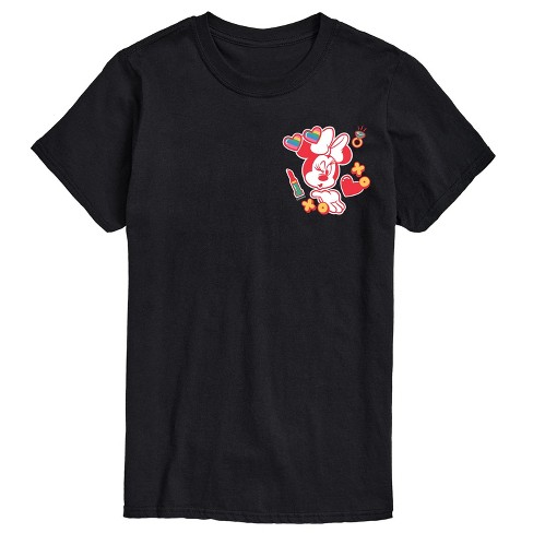 Men s Disney Minnie Kiss Art Short Sleeve Graphic T shirt Black X large Target