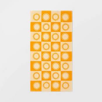 Checkered Sun Beach Towel Yellow - Sun Squad™