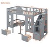 Grungis Twin Over Twin Loft Bed with Changeable Table,Bunk Bed with Ladder Turn into Upper Bed and Down Desk,Loft and Bunk Bed for Bedroom - 3 of 4