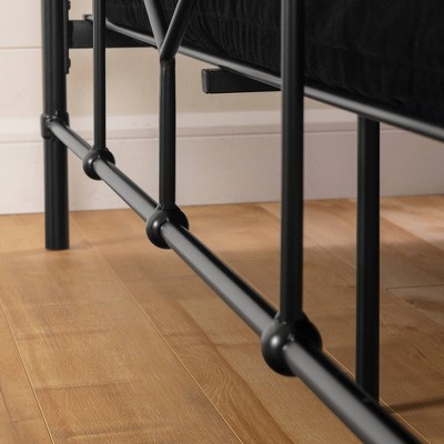 Sazena Queen Black Metal Geometric Platform Bed Frame