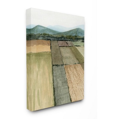Stupell Industries Soft Green Farm Land and Mountain Landscape