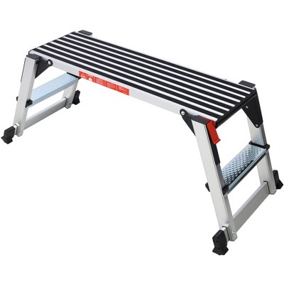 Aluminum Work Platform Bench, Heavy Duty 330 Lbs Foldable Step Ladder Work Bench, Folding Non-Slip Step Ladder, Portable Bench Step Ladders