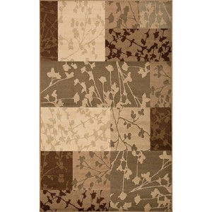 Floral Color Block Geometric Power-Loomed Living Room Bedroom Entryway Indoor Area Rug or Runner by Blue Nile Mills - 1 of 4