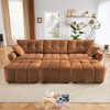 Oversized 110.2" Chenille Modular Sectional Sofa Bed with High-Resilience Cushions and 3 Ottomans, 6-Piece Free combination Sofa - 3 of 4
