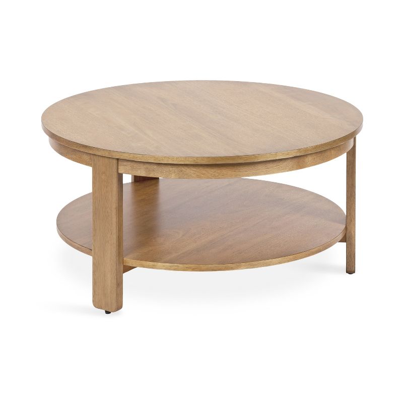 Kate and Laurel Foxford Round MDF Coffee Table, 34x34x17, Natural, 1 of 11