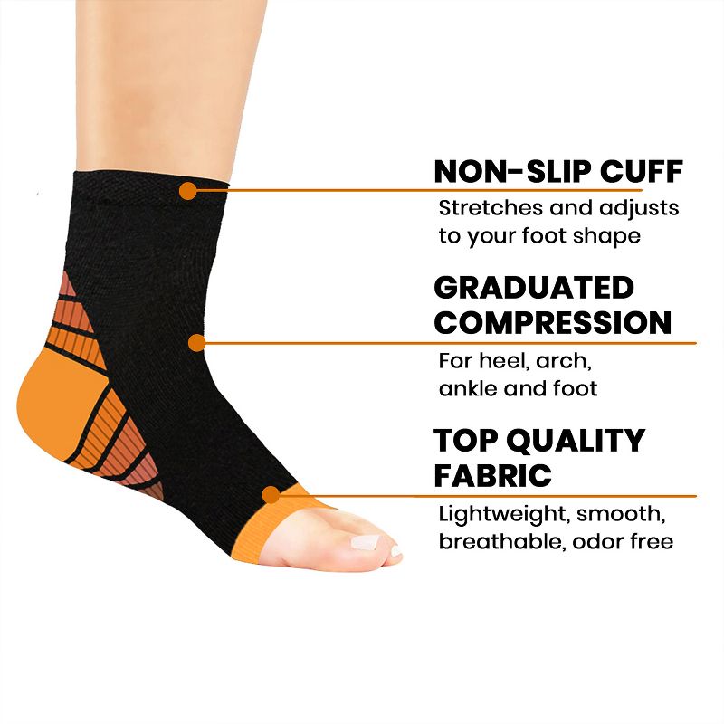 Copper Zone Elite Lightweight Ankle Support Compression Pain Relief Sleeves - 3 Pair Pack, 2 of 8