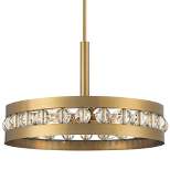 Stiffel Artyom Warm Gold Ring Pendant Chandelier 21 1/2" Wide Modern Clear Crystal Balls 4-Light Fixture for Dining Room House Foyer Kitchen Island