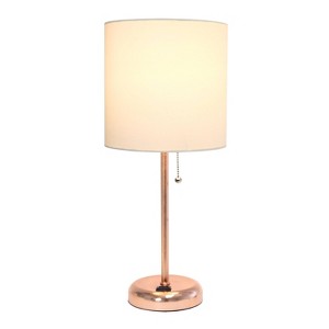 Creekwood Home Contemporary Bedside Table Lamp with Power Outlet - 1 of 4