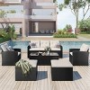 Coolbibila-6-Piece Wicker Patio Furniture Set, Sofa Set With Coffee Table, Modern Patio Furniture Set with Ottomans And Removable Cushions - image 2 of 4