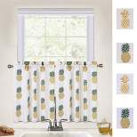 Trinity Pineapple Print Tier Small Half Window Curtains for Bathroom Kitchen Cafe
