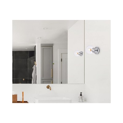 Mimi Chrome and Clear Glass Round Sconce