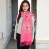 Anna-Kaci Women's Floral Mandala Embroidered Scarf with Fringed Edges and Lightweight Fabric - 2 of 4