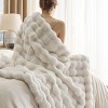 Fluffy Faux Fur Throw Blanket Fuzzy Soft Bubble Blanket for Couch Bed Sofa Chair Faux Fur Decor Gifts for Home Bedroom Living Room Thick Warm Furry Co - 3 of 4