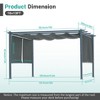 Aoodor 120'' x 155.1'' Outdoor Pergola with Retractable Canopy, Aluminum Frame, 4 Pieces Patio Sun Shade Shelter for Backyard, Deck-Dark Gray - 3 of 4