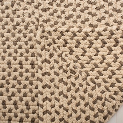 Handwoven Braided Cotton Area Rug, Beige/Brown, 8' x 10'