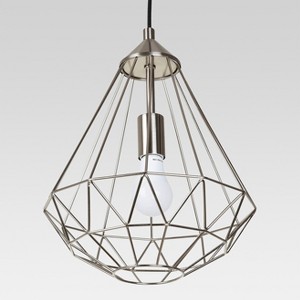 Entenza Faceted Geometric Pendant Ceiling Light Brushed Nickel Lamp Only - Project 62